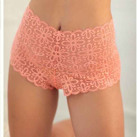 NWT Anthropologie Lacy sugared PEACH bra and panties medium. - Picture 4 of 6